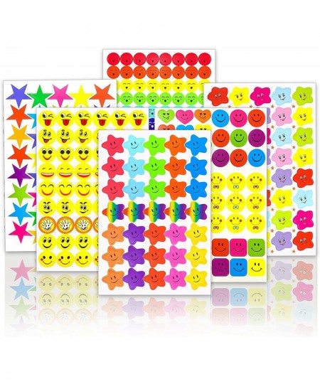 4980PCS Stickers(60 Sheet)Smiley face Stickers and Star Stickers (Random six Styles) Teachers Children and Parents' Reward St...