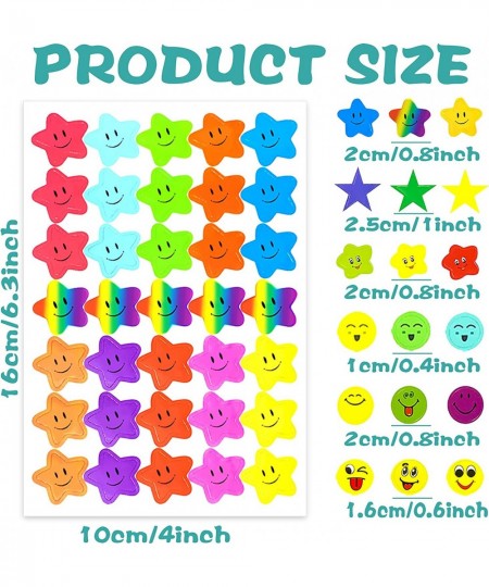 4980PCS Stickers(60 Sheet)Smiley face Stickers and Star Stickers (Random six Styles) Teachers Children and Parents' Reward St...