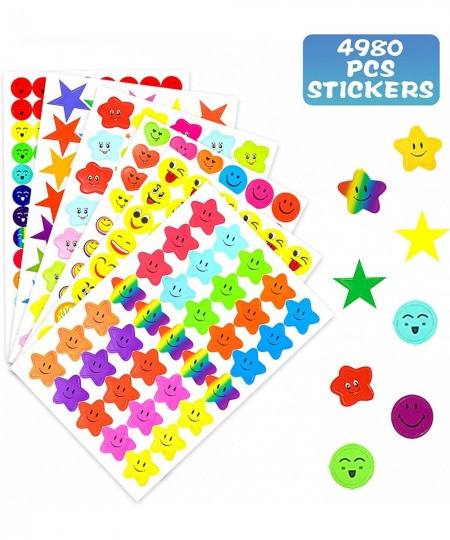 4980PCS Stickers(60 Sheet)Smiley face Stickers and Star Stickers (Random six Styles) Teachers Children and Parents' Reward St...