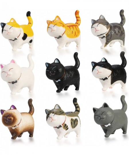 9PCS Realistic Cat Figurines Educational Kitty Figures Toy Set Kitten Easter Eggs Cake Topper Christmas Birthday Gift for Cat...