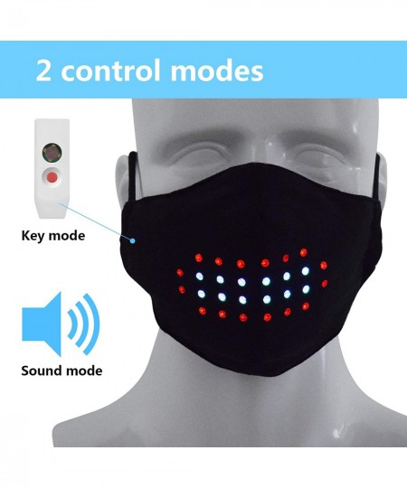 LED Voice Recognition Animation Sound Active Light up face mask USB Rechargeable (Sound Active) Black $34.63 - Kids' Dress-Up...