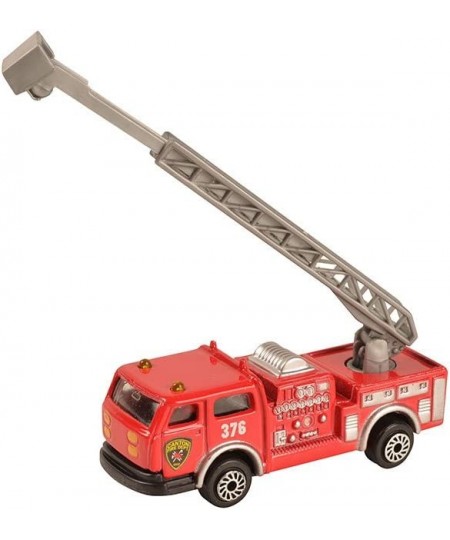 Fire Emergency Race and Rescue Vehicles - Mini Die-cast Metal Miniature Model - Aerial Ladder Firetruck Rescue Helicopter Wat...