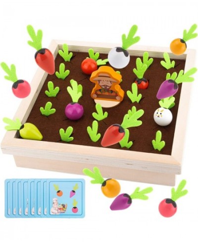 Montessori Toys for Toddlers 2 3 4 Years Old Wooden Toy Carrot Harvest Game Educational Toys Radishes Memory Game Gifts for K...