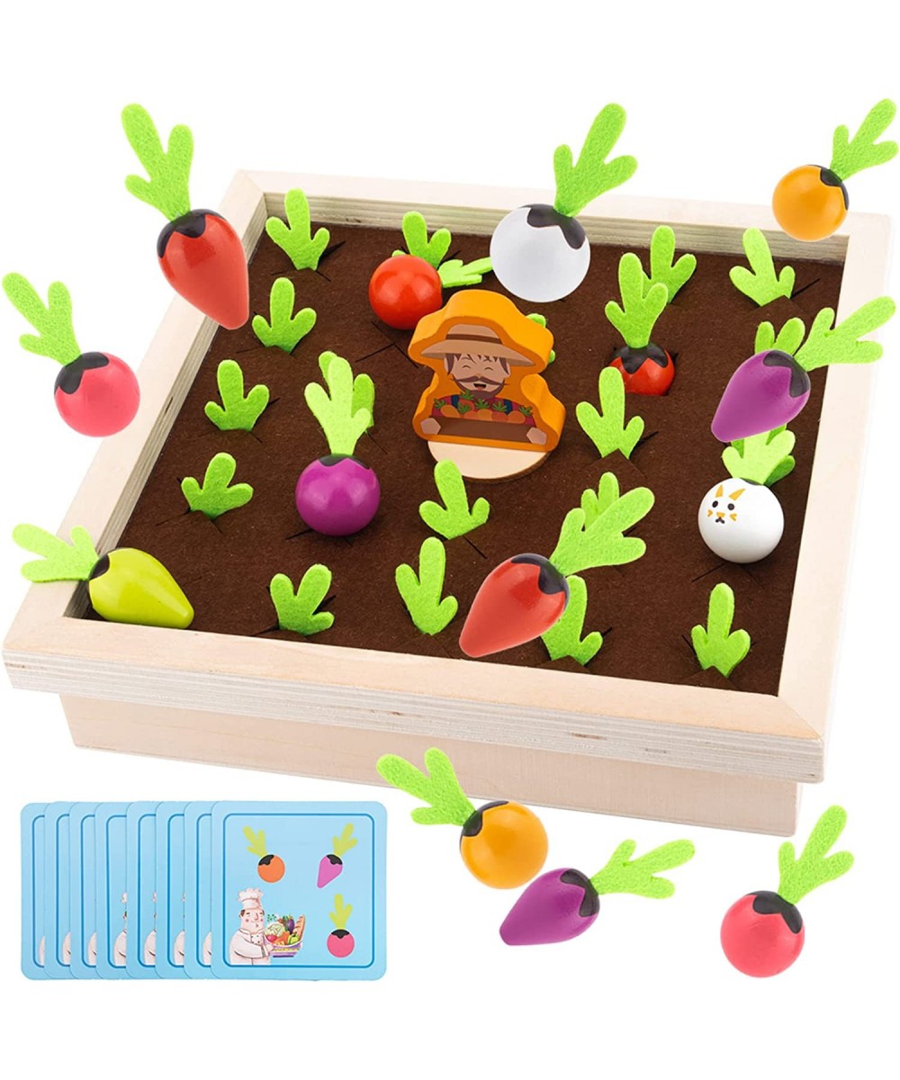 Montessori Toys for Toddlers 2 3 4 Years Old Wooden Toy Carrot Harvest Game Educational Toys Radishes Memory Game Gifts for K...