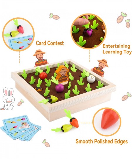 Montessori Toys for Toddlers 2 3 4 Years Old Wooden Toy Carrot Harvest Game Educational Toys Radishes Memory Game Gifts for K...