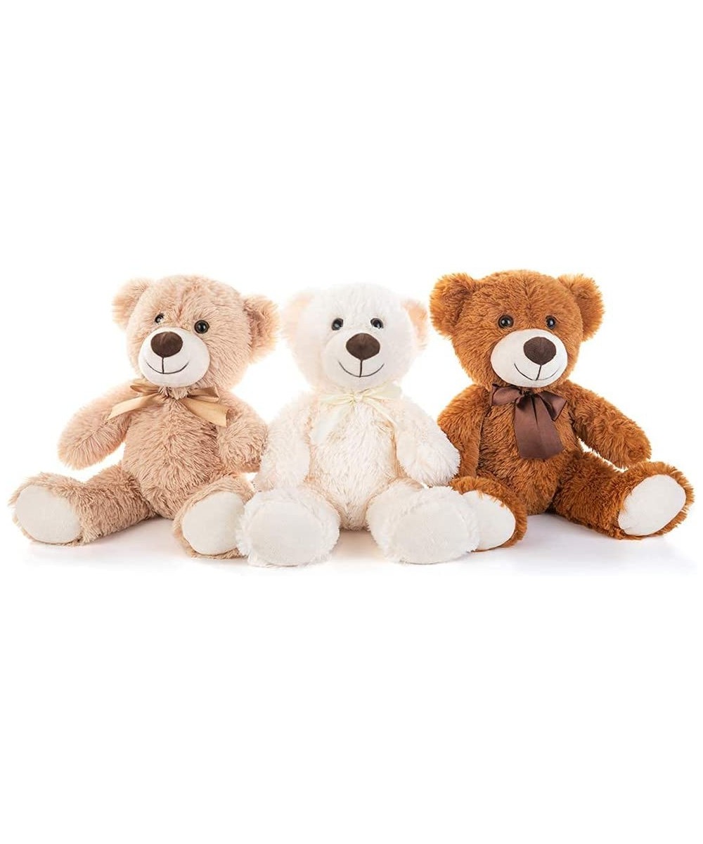 3 Packs Teddy Bear Stuffed Animals Plush - 13.7 Inches Height Cute Plush Toys in 3 Color Light Brown Dark Brown White Teddy B...