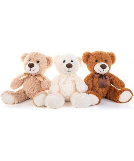 3 Packs Teddy Bear Stuffed Animals Plush - 13.7 Inches Height Cute Plush Toys in 3 Color Light Brown Dark Brown White Teddy B...