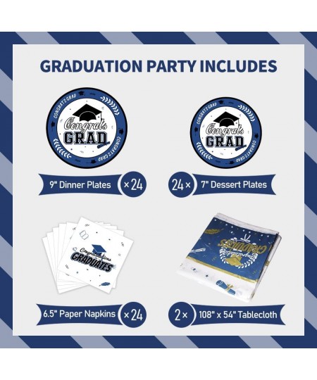 Graduation Party Decorations 2022 Graduation Party Supplies 74 PCS Graduation Plates and Napkins Graduation Tablecloth for Gr...