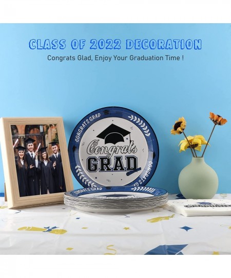 Graduation Party Decorations 2022 Graduation Party Supplies 74 PCS Graduation Plates and Napkins Graduation Tablecloth for Gr...