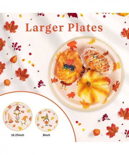 Fall Plates and Napkins Party Supplies Serves 16 Large 10.25" and 8" Gnome Paper Plates 12oz Cups Large Cutlery for Harvest /...