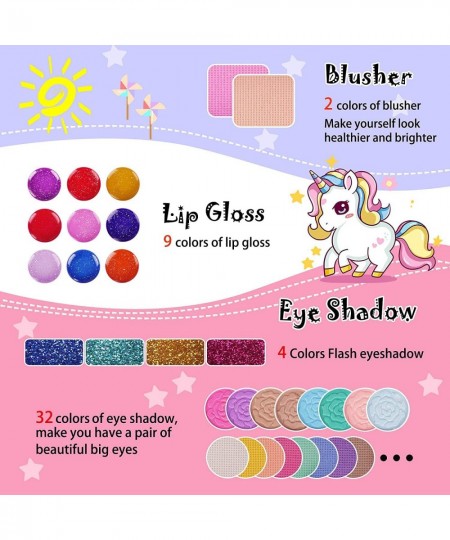 Kids Makeup Kit for Girls Princess Real Washable Cosmetic Pretend Play Toys with Mirror - Non Toxic $21.17 - Kids' Dress-Up A...