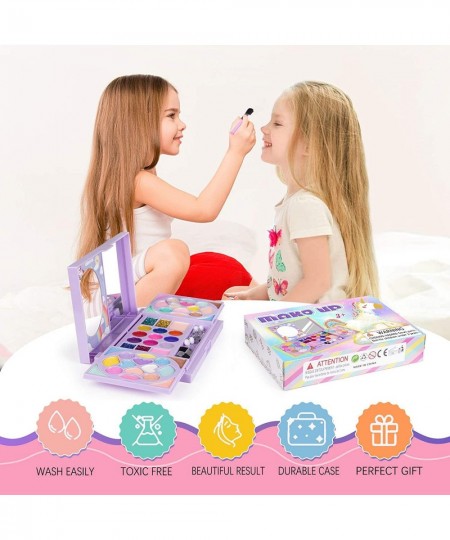 Kids Makeup Kit for Girls Princess Real Washable Cosmetic Pretend Play Toys with Mirror - Non Toxic $21.17 - Kids' Dress-Up A...