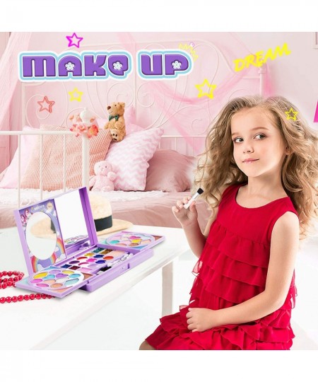 Kids Makeup Kit for Girls Princess Real Washable Cosmetic Pretend Play Toys with Mirror - Non Toxic $21.17 - Kids' Dress-Up A...