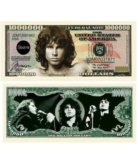 Jim Morrison - The Doors Million Dollar Bill - (Pack of 25) - Best Gift for Fans of The Doors $22.18 - Gags & Practical Joke ...