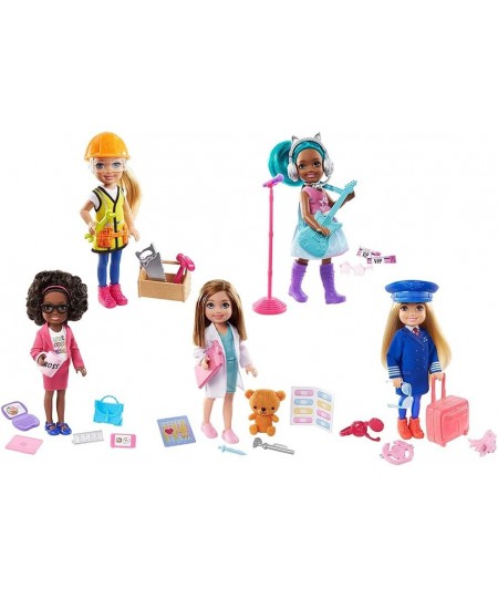 Chelsea Can Be Playset with Blonde Chelsea Builder Doll (6-in) Hard Hat Tool Belt Goggles Saw Hammer Wrench Toolbox Great Gif...