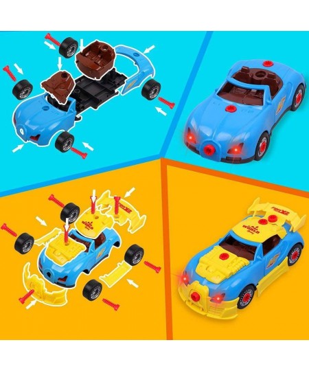 Take Apart Racing Car Toys - Build Your Own Assembly Vehicle with 30 Piece Constructions Set and Working Electric Drill - Eng...