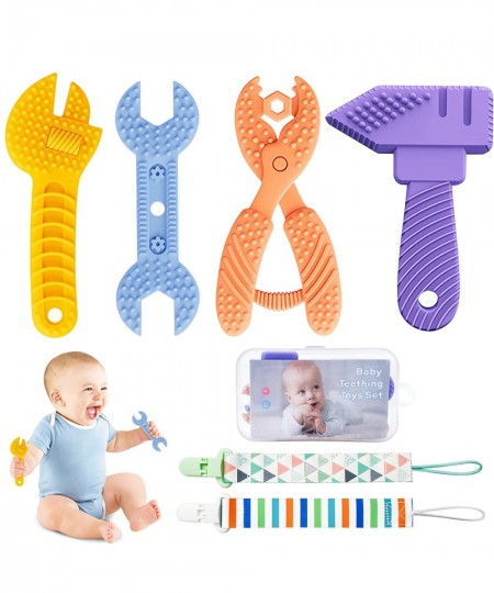 Teething Toys for Babies 0-6 Months 6-12 Months Maiqufa®BPA-Free Silicone Teethers Tool-Shaped Soothing Teething Toys for Suc...