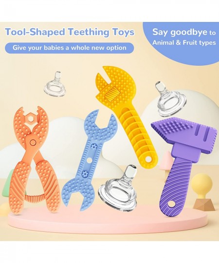 Teething Toys for Babies 0-6 Months 6-12 Months Maiqufa®BPA-Free Silicone Teethers Tool-Shaped Soothing Teething Toys for Suc...