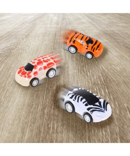 2 Inch Safari Pullback Mini Toy Cars Set of 12 Pullback Racers with Fun Animal Patterns Birthday Party Favors for Kids Goodie...