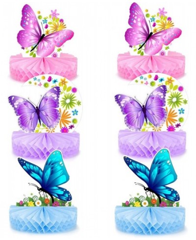 6 Pieces Butterfly Honeycomb Table Centerpiece Butterfly Party Decorations Butterfly Birthday Decorations Party Supplies for ...