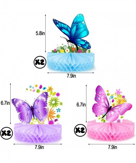 6 Pieces Butterfly Honeycomb Table Centerpiece Butterfly Party Decorations Butterfly Birthday Decorations Party Supplies for ...