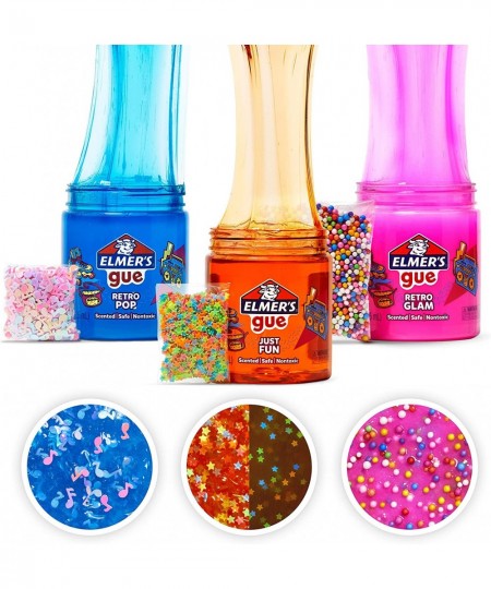 Elmer’s Gue Premade Slime Retro Flash Slime Kit Includes Fun Unique Add-Ins Variety Pack 3 Count $32.24 - Slime & Putty Toys