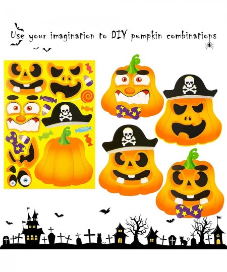 32 Sheets Thanksgiving Make-a-Turkey Stickers Thanksgiving Fall Make-a-face Sticker Sheets Make Your Own Mix and Match Pumpki...