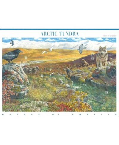 Arctic Tundra Full Sheet of 10 x 37-Cents Postage Stamps USA 2003 Scott 3802 $16.76 - Collectibles Display & Storage