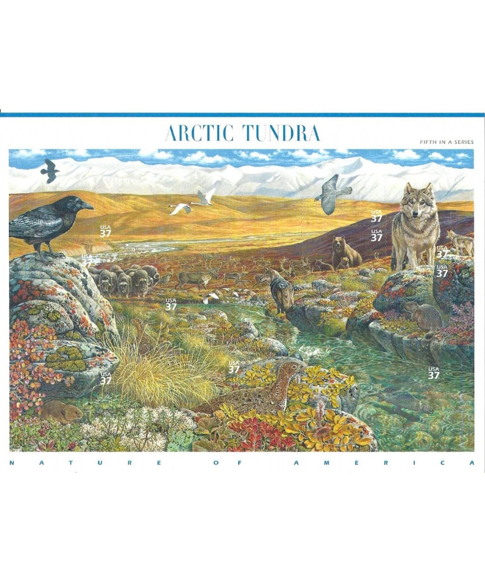 Arctic Tundra Full Sheet of 10 x 37-Cents Postage Stamps USA 2003 Scott 3802 $16.76 - Collectibles Display & Storage