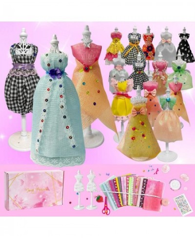 357 PCS Fashion Designer Kits for Girls Sewing Kit for Kids Arts and Crafts for Kids Ages 8-12+ Doll Clothes Kids Learning Cr...