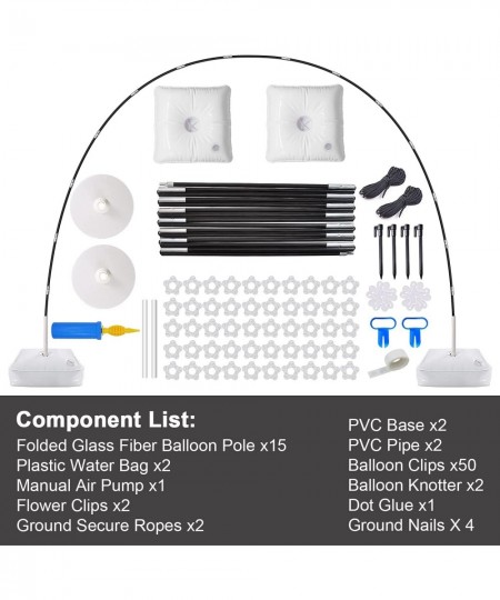 Balloon Arch Kit 9ft Tall &10ft Wide Adjustable Balloon Arch Stand with Water Fillable Base 50 Balloon Clips 4 Ground Nails 2...