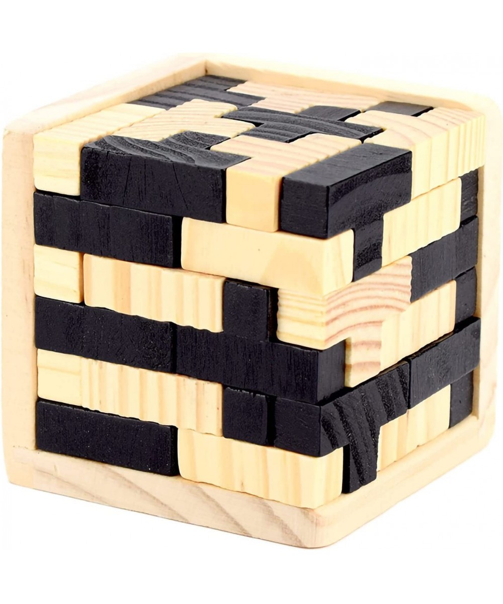 3D Wooden Brain Teaser Puzzle Cube Wooden Puzzles T-Shaped Jigsaw Logic Puzzle Game Puzzles Educational Toy for Kids and Adul...