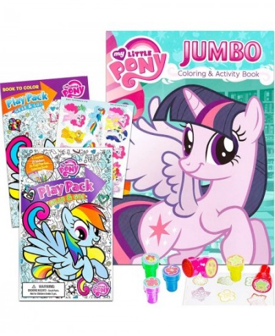 My Little Pony Coloring and Book Set ~ Bundle Includes My Little Pony Coloring and Activity Books Crayons Stickers and Stampe...