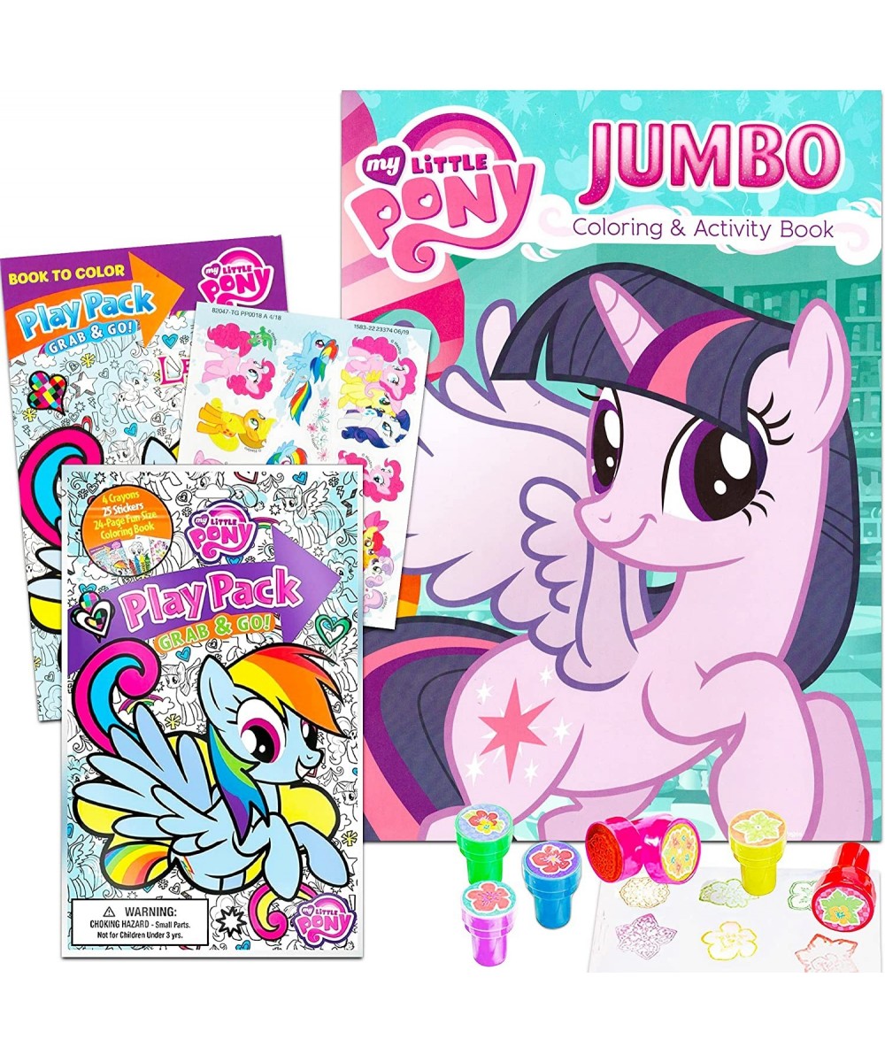 My Little Pony Coloring and Book Set ~ Bundle Includes My Little Pony Coloring and Activity Books Crayons Stickers and Stampe...