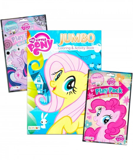 My Little Pony Coloring and Book Set ~ Bundle Includes My Little Pony Coloring and Activity Books Crayons Stickers and Stampe...