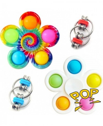 4 Pop Fidget Pack with Digit Figit Spinners & Flippy Chains Packed Plastic Popping Toy Popper Spinner Box Fidgets Packages fo...