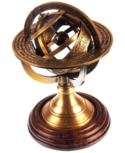 5" Nautical Brass Armillary Sphere World Globe Rosewood Base Table Decor Gift Rustic Vintage Home Decor Gifts $45.31 - Geogra...