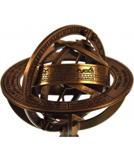 5" Nautical Brass Armillary Sphere World Globe Rosewood Base Table Decor Gift Rustic Vintage Home Decor Gifts $45.31 - Geogra...