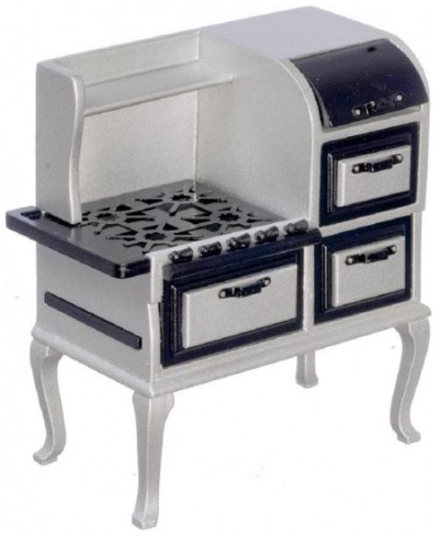 Dollhouse 1920's Black & Silver Stove Dutch Oven Miniature Kitchen Furniture $67.80 - Dollhouse Accessories