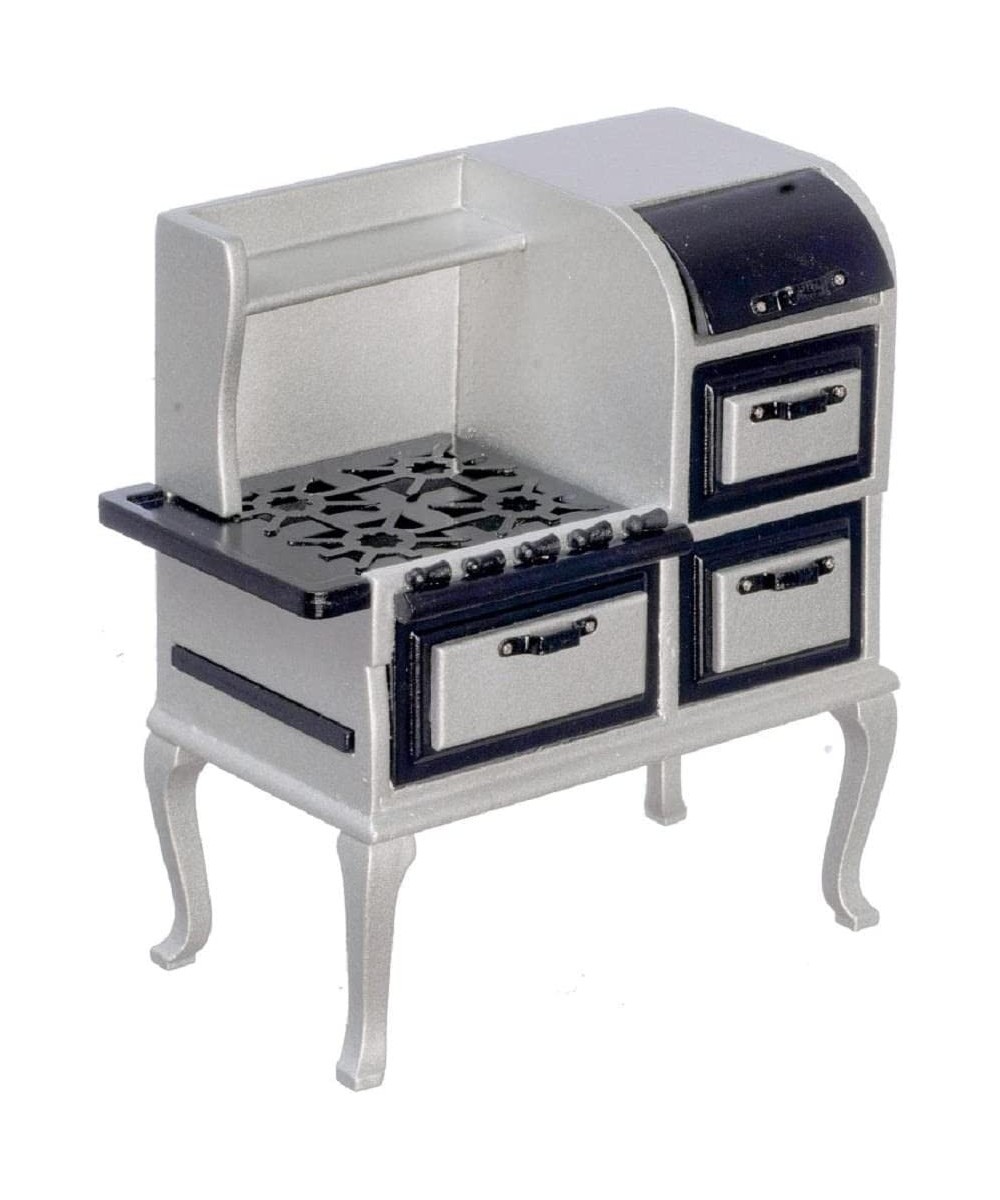 Dollhouse 1920's Black & Silver Stove Dutch Oven Miniature Kitchen Furniture $67.80 - Dollhouse Accessories