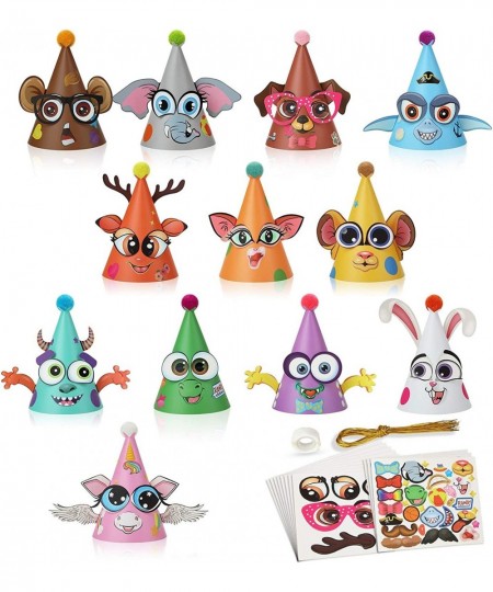 Party Hats Birthday Arts and Crafts for Kids Activities Kit Make Your Own Animal Monster Paper Fun Hat Party Favor Games Supp...