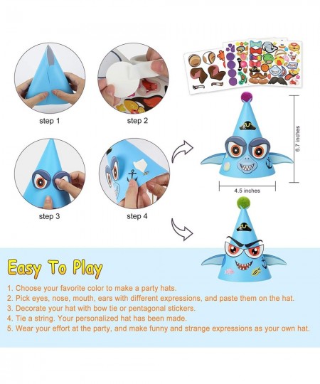 Party Hats Birthday Arts and Crafts for Kids Activities Kit Make Your Own Animal Monster Paper Fun Hat Party Favor Games Supp...