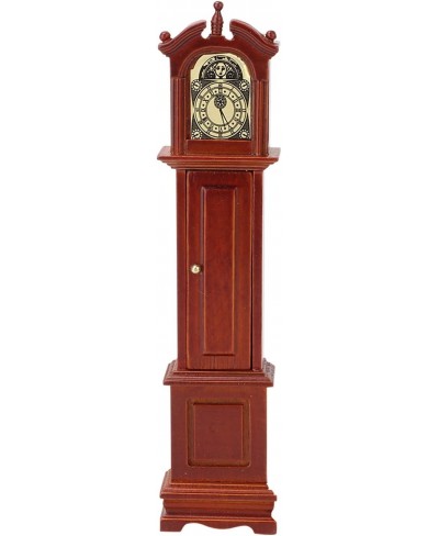 Dollhouse Clock 1:12 Model Miniature Grandfather Clock Vintage Doll House Floor Clock Wooden Living Room Furniture Toy Doll H...