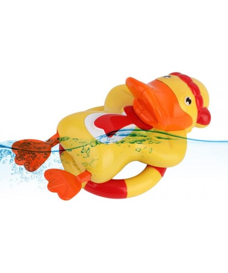 Wind-up Life Ring Duck Bath Toy Funny Swimming Duckling Bathtub Toy Windup Swimming Ring Duck Water Toy Clockwork Yellow Duck...