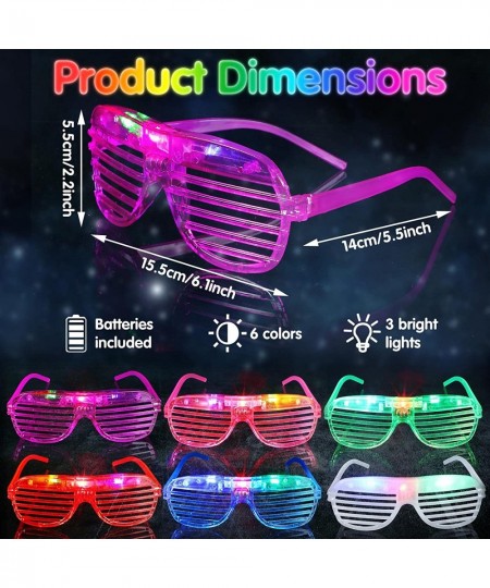 132 Pack LED Glasses Finger Lights Party Favors Flashing Glasses LED Light up Shutter Shades Sunglasses Luminous Neon Glasses...