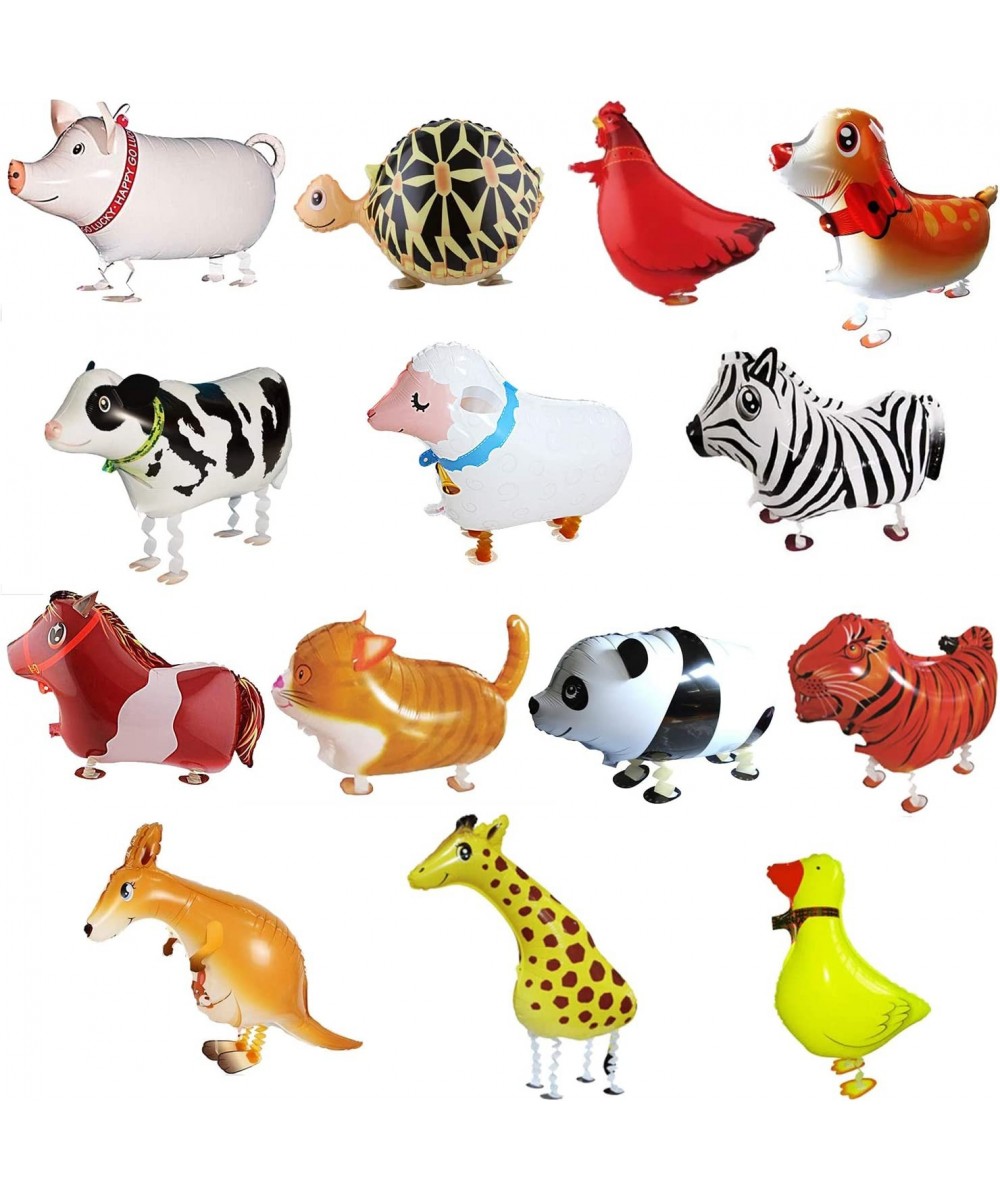 14 Pieces Walking Animal Balloons Pet Balloons Farm Animal Balloon Toys Air Walkers For Kids Gift Birthday Party Decor $26.02...