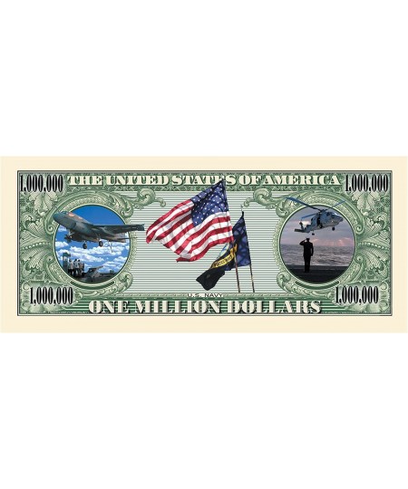 US Navy Commemorative Million Dollar Bill - Set of 50 $25.67 - Gags & Practical Joke Toys