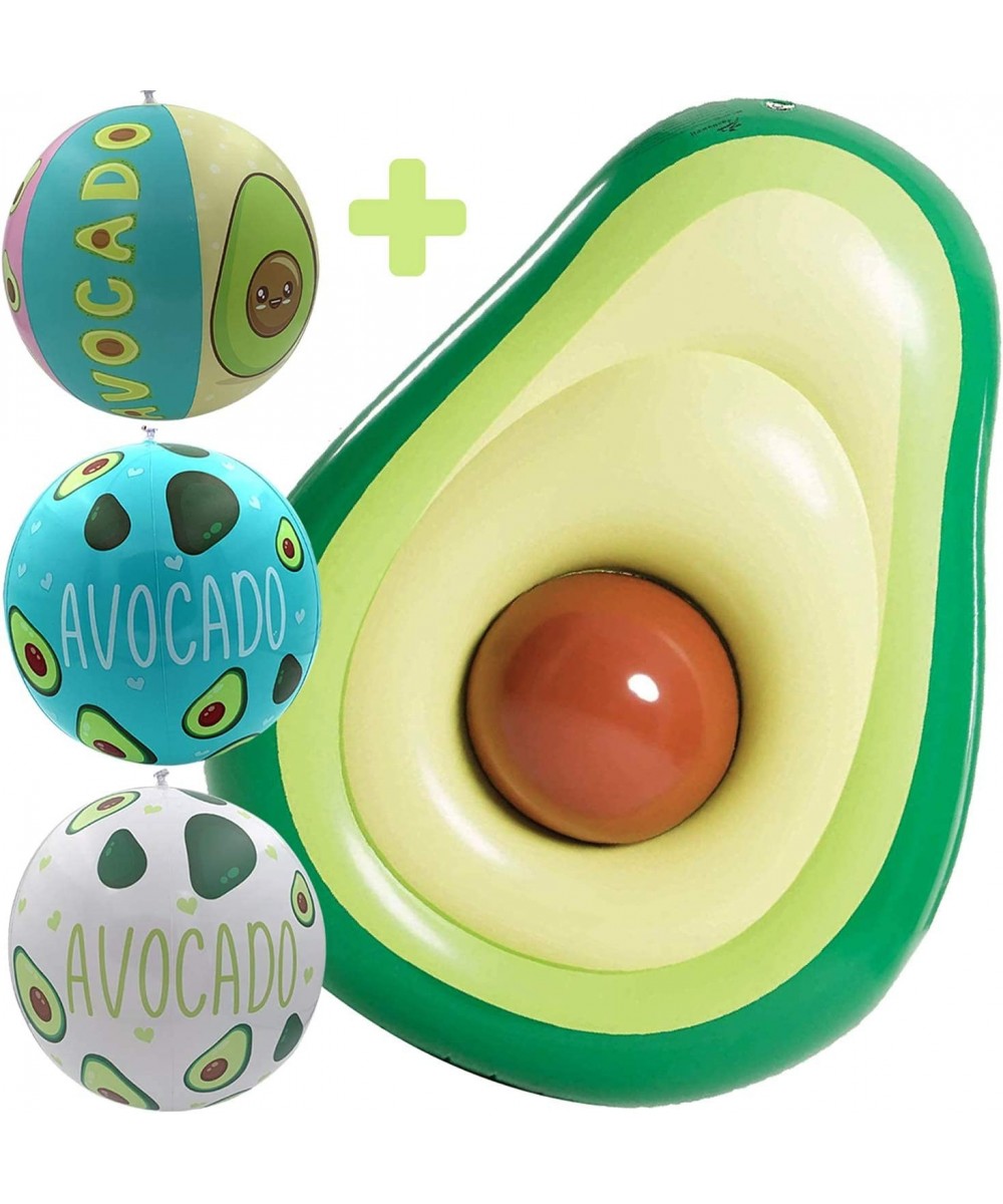 Avocado Giant Inflatable 65 in + Pack of 3 Avocado 14 in Beach Balls Theme Party Supplies Decoration for Summer Birthday Indo...