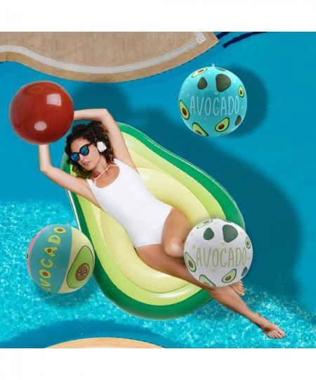 Avocado Giant Inflatable 65 in + Pack of 3 Avocado 14 in Beach Balls Theme Party Supplies Decoration for Summer Birthday Indo...