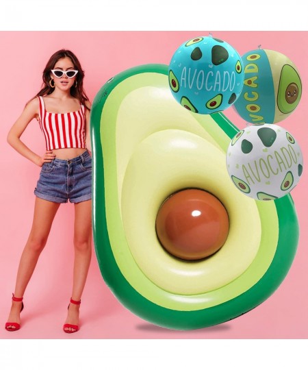 Avocado Giant Inflatable 65 in + Pack of 3 Avocado 14 in Beach Balls Theme Party Supplies Decoration for Summer Birthday Indo...